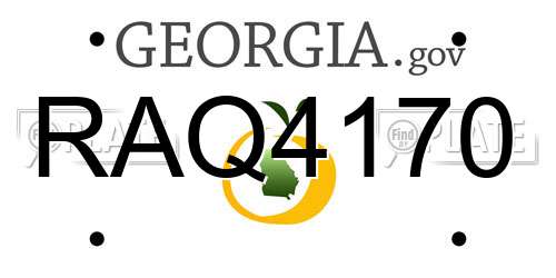 RAQ4170 Georgia License Plate
