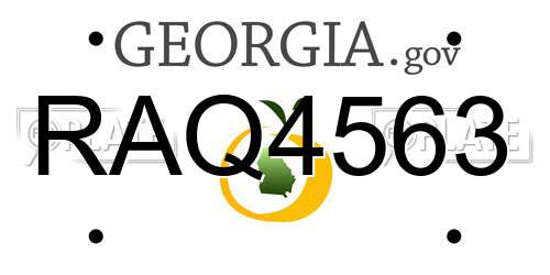 RAQ4563 Georgia License Plate