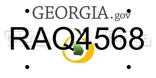 RAQ4568 Georgia License Plate
