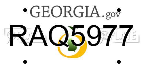 RAQ5977 Georgia License Plate