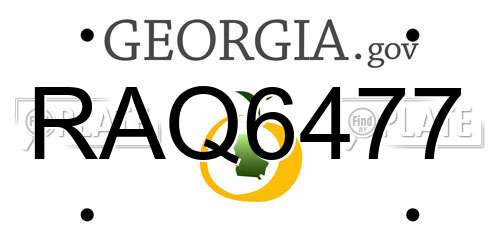 RAQ6477 Georgia License Plate