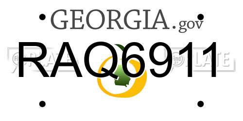 RAQ6911 Georgia License Plate