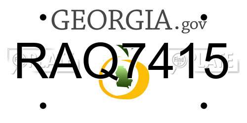 RAQ7415 Georgia License Plate