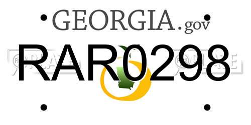 RAR0298 Georgia License Plate