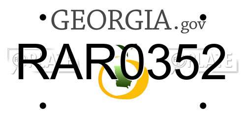 RAR0352 Georgia License Plate