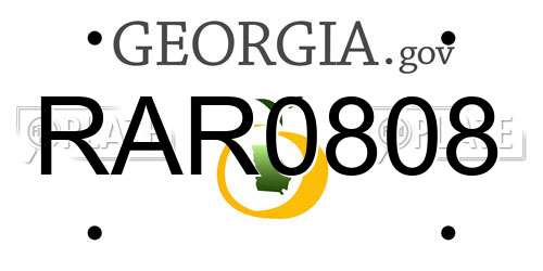 RAR0808 Georgia License Plate