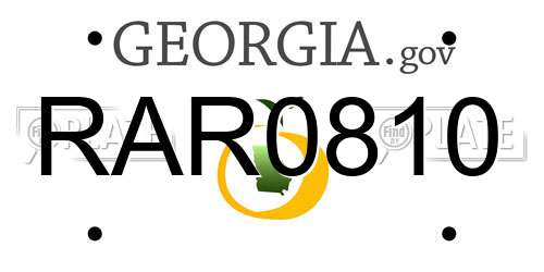 RAR0810 Georgia License Plate