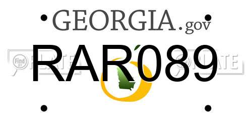 RAR089 Georgia License Plate
