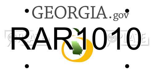 RAR1010 Georgia License Plate