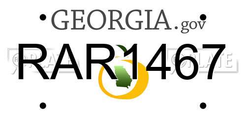RAR1467 Georgia License Plate