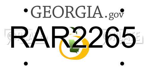RAR2265 Georgia License Plate