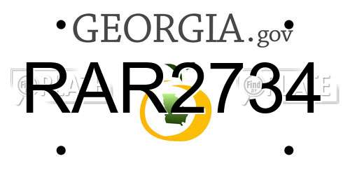 RAR2734 Georgia License Plate