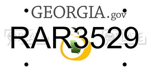 RAR3529 Georgia License Plate