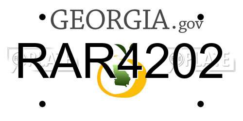 RAR4202 Georgia License Plate