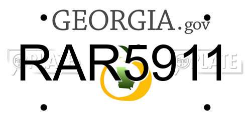 RAR5911 Georgia License Plate