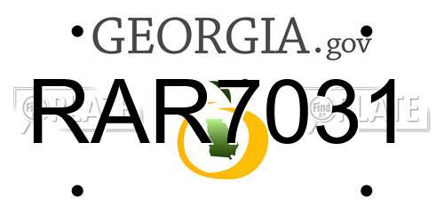 RAR7031 Georgia License Plate