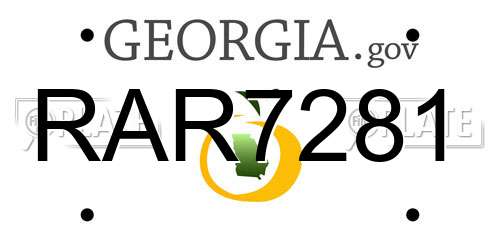 RAR7281 Georgia License Plate