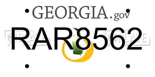 RAR8562 Georgia License Plate