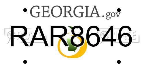 RAR8646 Georgia License Plate