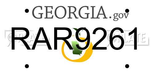 RAR9261 Georgia License Plate
