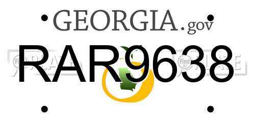 RAR9638 Georgia License Plate