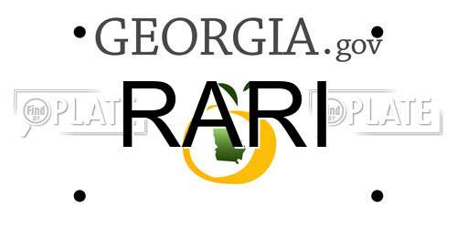 RARI Georgia License Plate