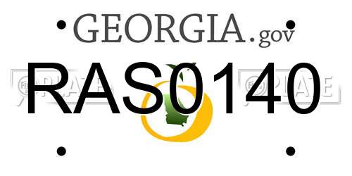 RAS0140 Georgia License Plate