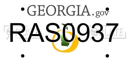 RAS0937 Georgia License Plate