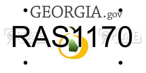RAS1170 Georgia License Plate