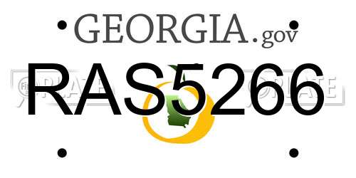 RAS5266 Georgia License Plate