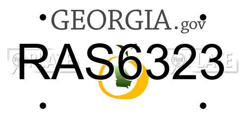 RAS6323 Georgia License Plate