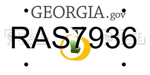 RAS7936 Georgia License Plate