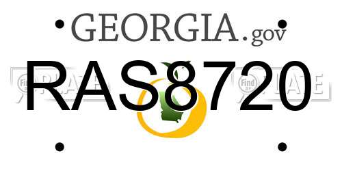 RAS8720 Georgia License Plate