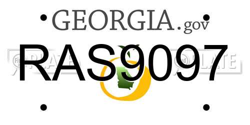 RAS9097 Georgia License Plate