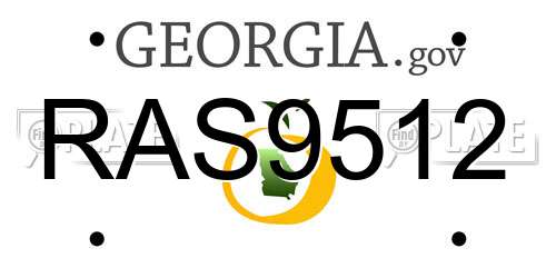 RAS9512 Georgia License Plate