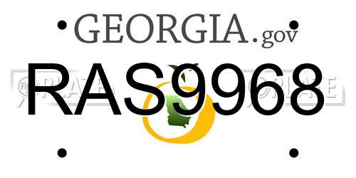 RAS9968 Georgia License Plate