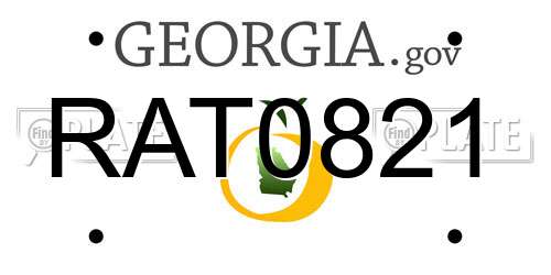 RAT0821 Georgia License Plate