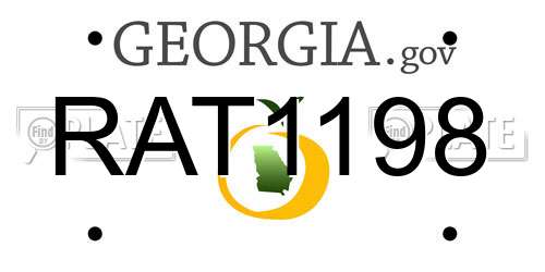 RAT1198 Georgia License Plate