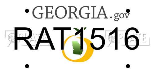 RAT1516 Georgia License Plate