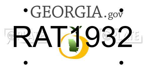 RAT1932 Georgia License Plate