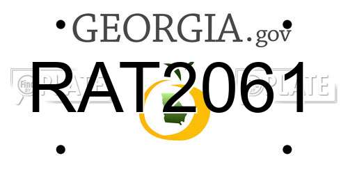 RAT2061 Georgia License Plate