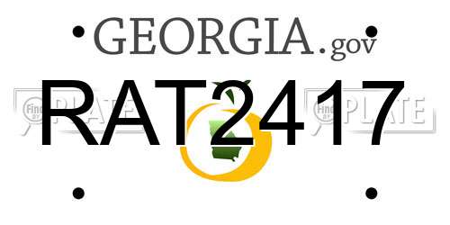 RAT2417 Georgia License Plate