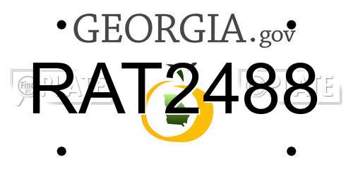 RAT2488 Georgia License Plate