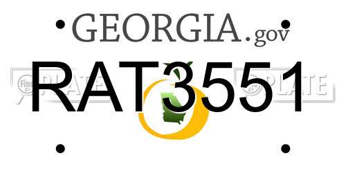 RAT3551 Georgia License Plate