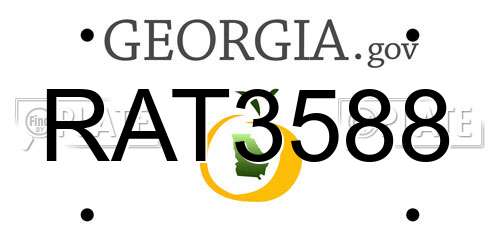 RAT3588 Georgia License Plate