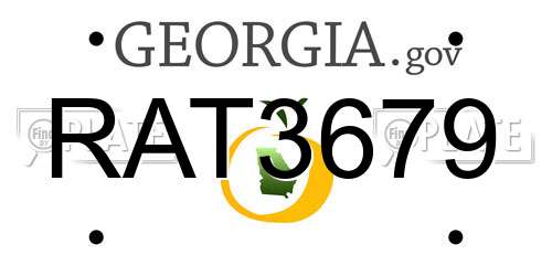RAT3679 Georgia License Plate