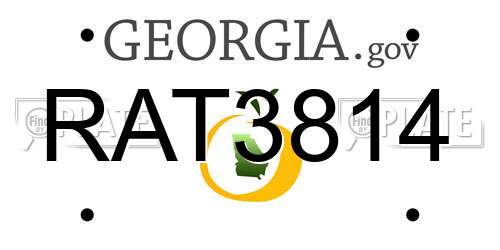 RAT3814 Georgia License Plate