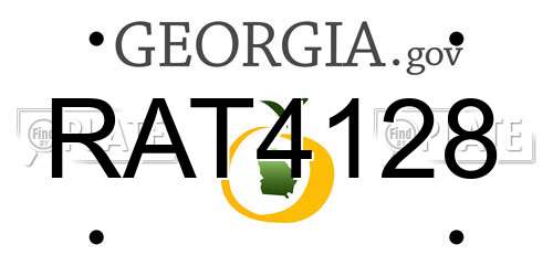 RAT4128 Georgia License Plate