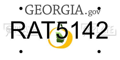 RAT5142 Georgia License Plate