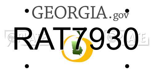 RAT7930 Georgia License Plate